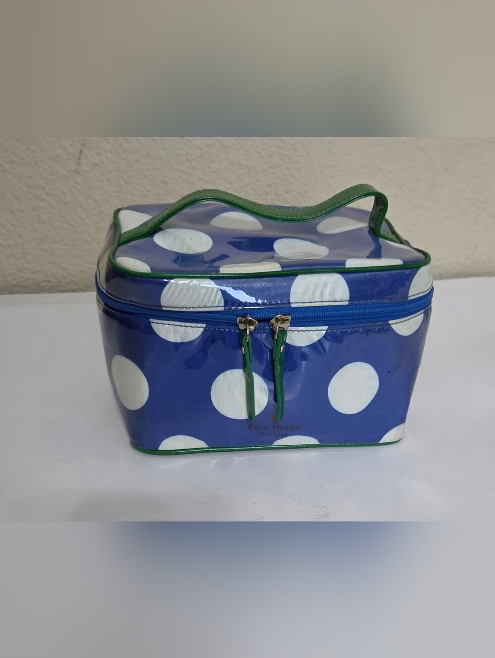 kate spade Blue Polka Dot Cosmetic Case
